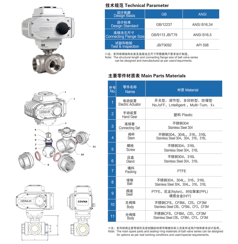 电动三通螺纹球阀尺寸